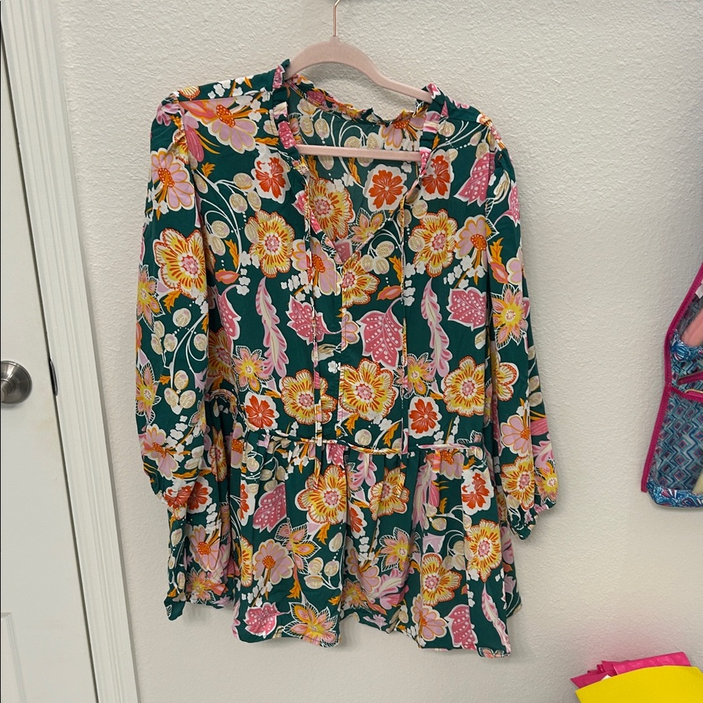 Floral Button-Up Blouse